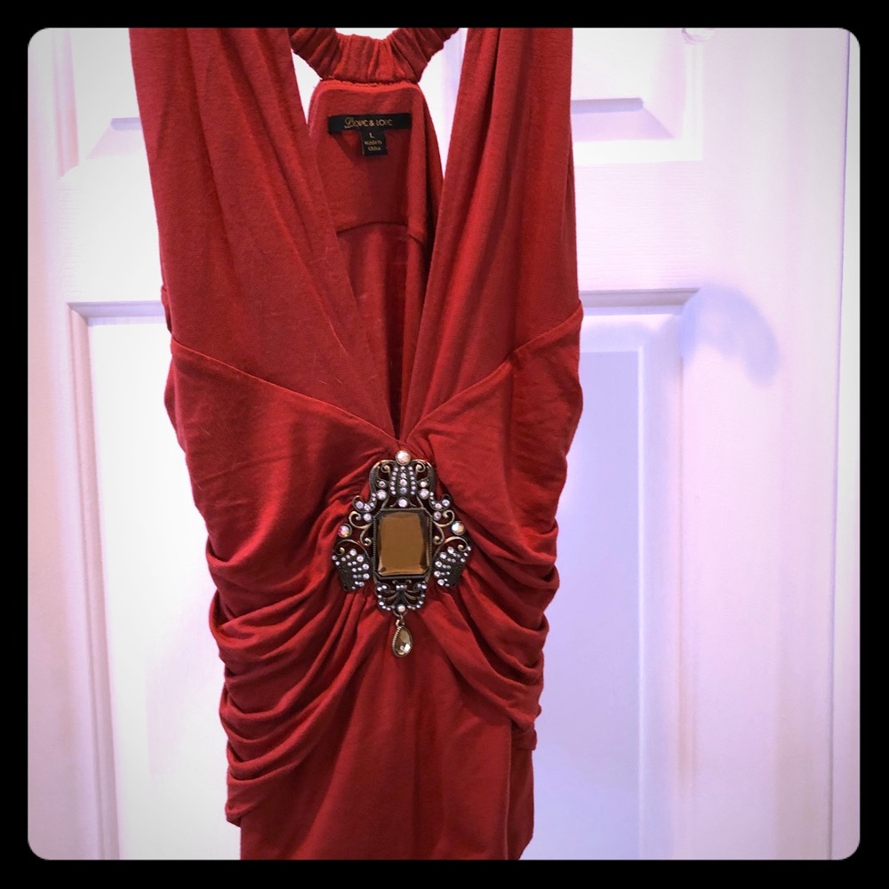 Elegant Stretchy Top with “Jewel” Embellishment